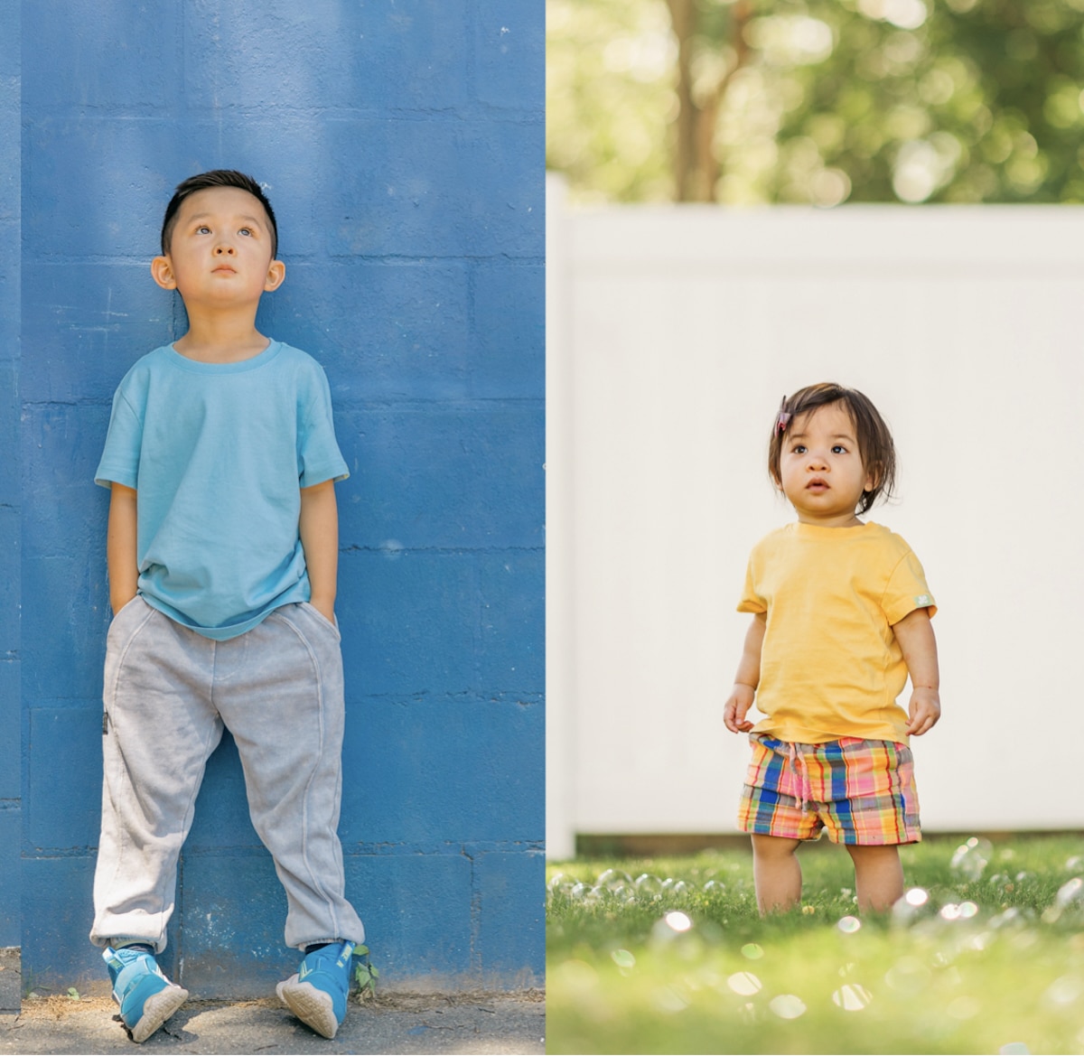 Kids wearing Loop Apparel's organic cotton T-shirts